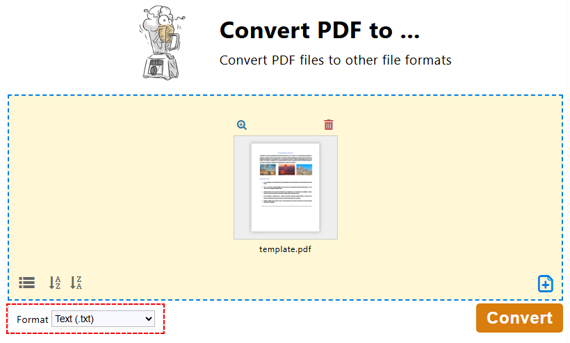 PDF24 convert digital PDF to text format