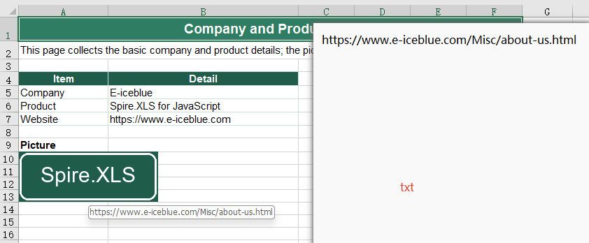 Read the hyperlink from a picture in Excel