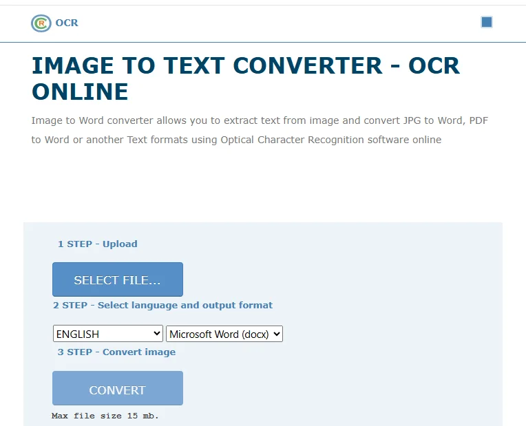 OnlineOCR.net - A Free PNG to Word Converter