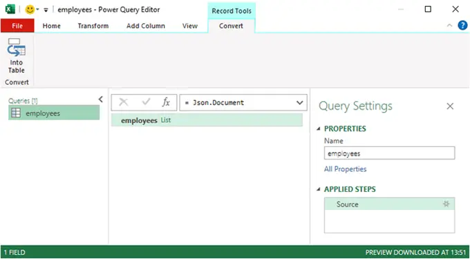 Editor do Power Query