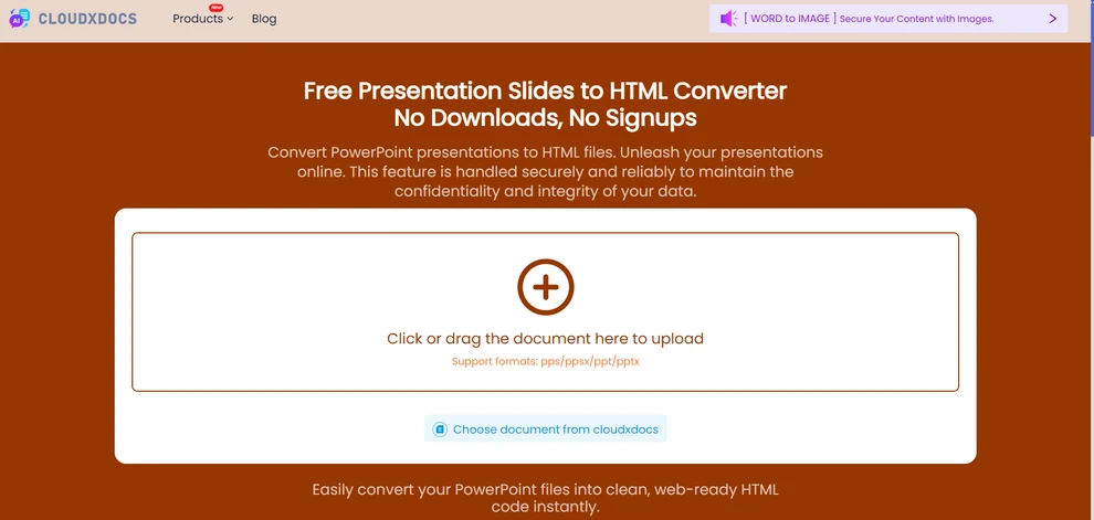 CLOUDXDOCS PowerPoint to HTML Converter