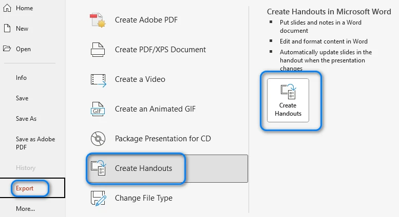 Create Handouts in Microsoft PowerPoint