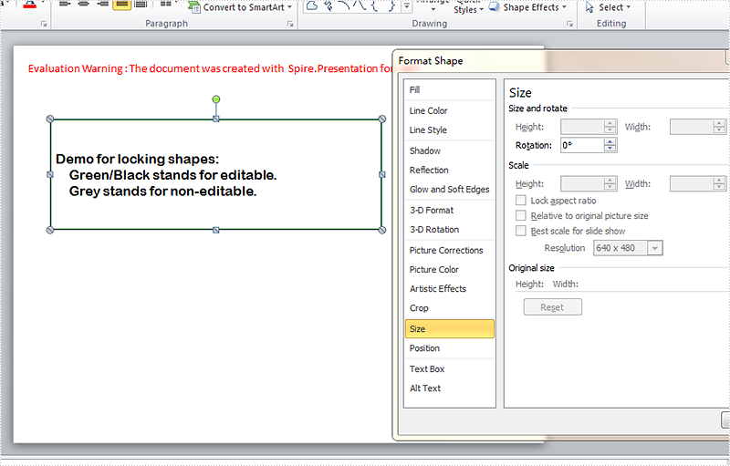 How to prevent or allow changes to shapes