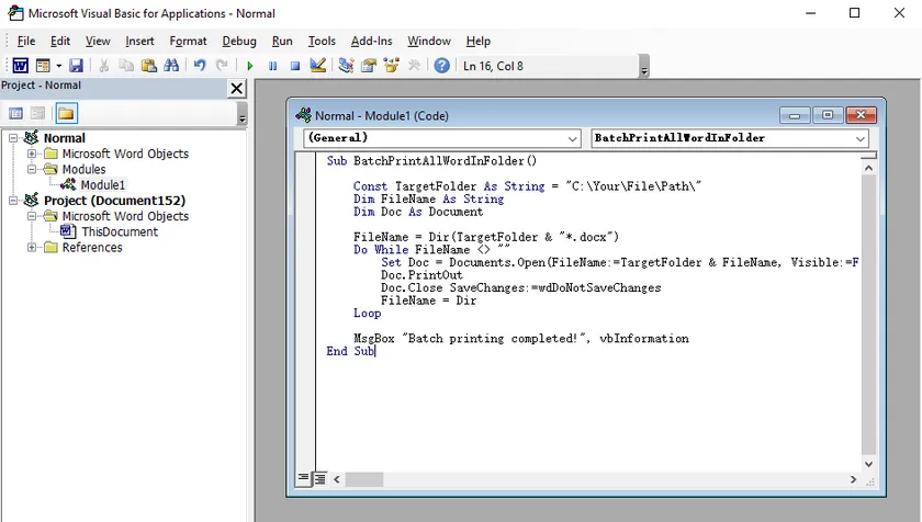 Imprimir múltiples documentos de Word usando VBA