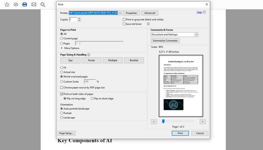 Print PDF Documents with Adobe