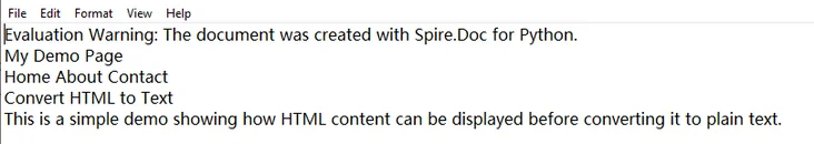 Python Convert an HTML String to a Text Document