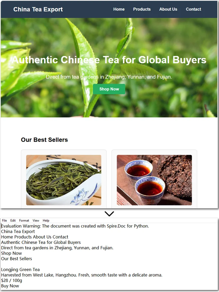 Python Convert an HTML File to a Text Document