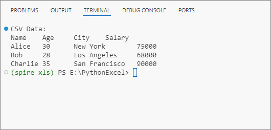 Read a CSV file using Python