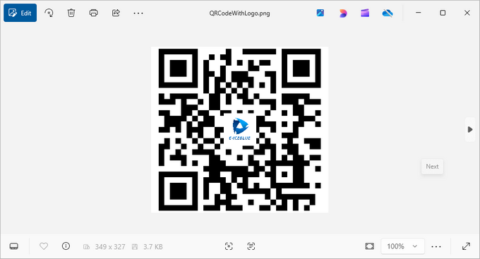 QR code with a logo at the center