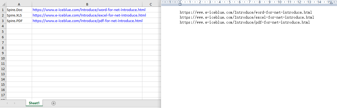 Read hyperlink addresses