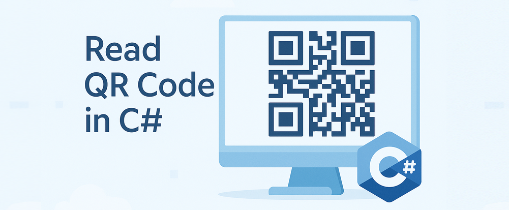 Read QR code in C# – tutorial cover with barcode scanner and C# sample code