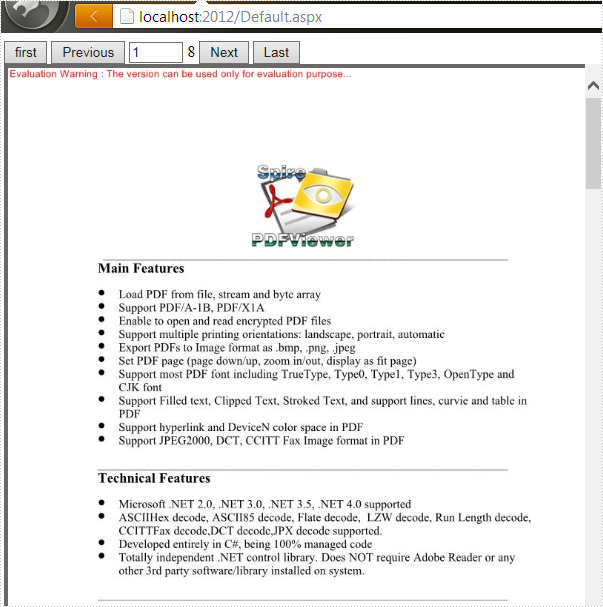 How to realize paging with Spire.PDFViewer for ASP.NET