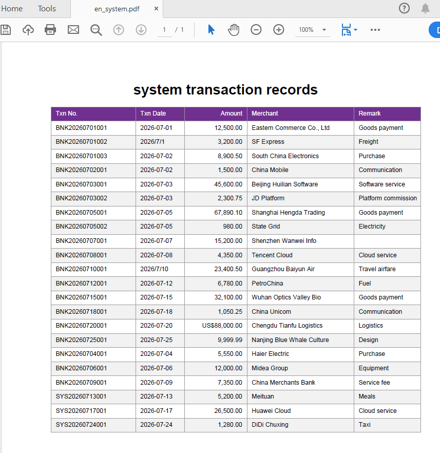Original system transaction PDF