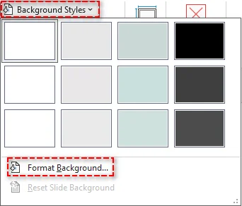 Access Format Background settings in Slide Master layout
