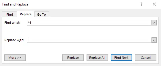 Remove Line Breaks Using Find and Replace