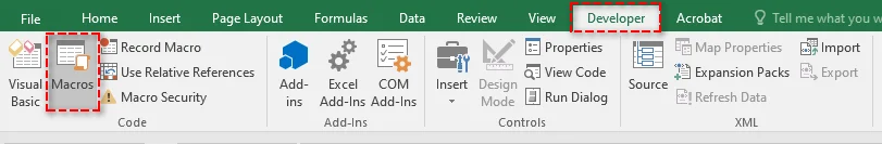 Abrir diálogo de macro