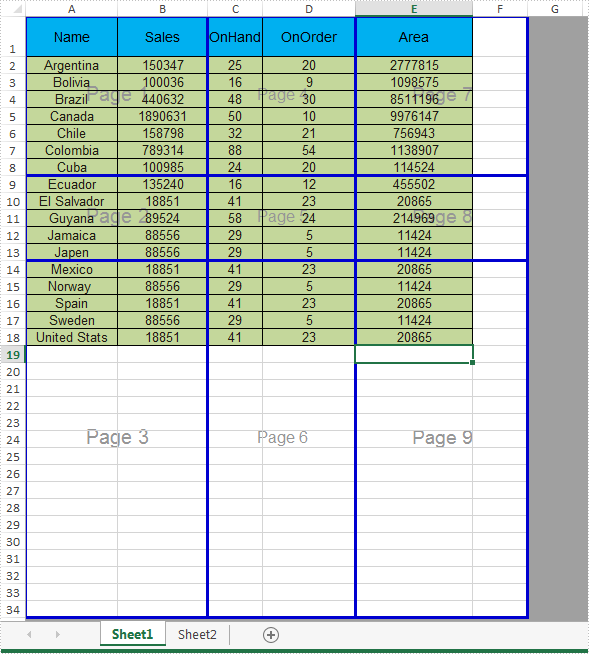 How to remove page breaks in a worksheet