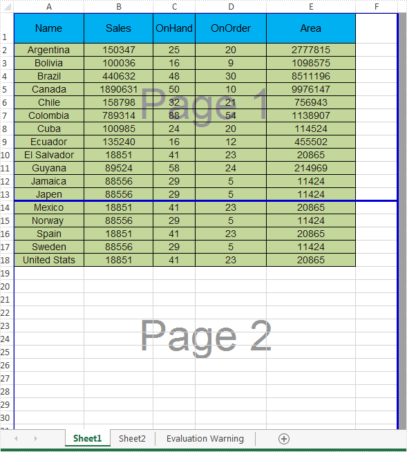 How to remove page breaks in a worksheet