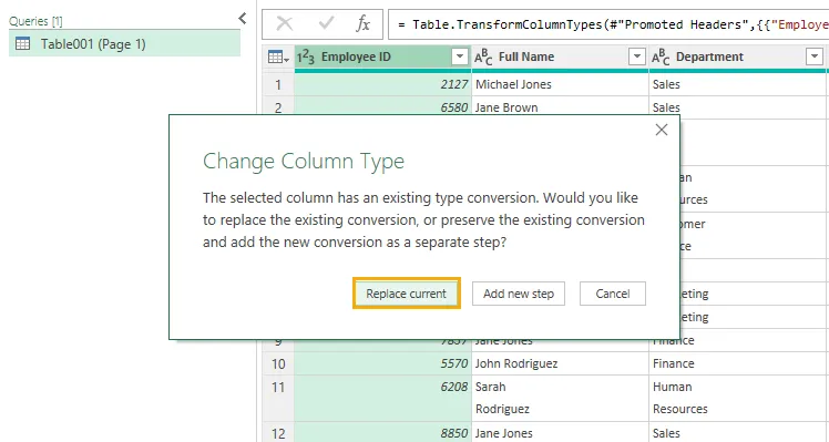 Replace current
