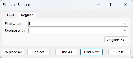 Replace Text with Excel's Find & Replace Feature