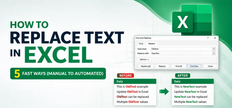 Step-by-Step Guide Showing How to Replace Text in Excel