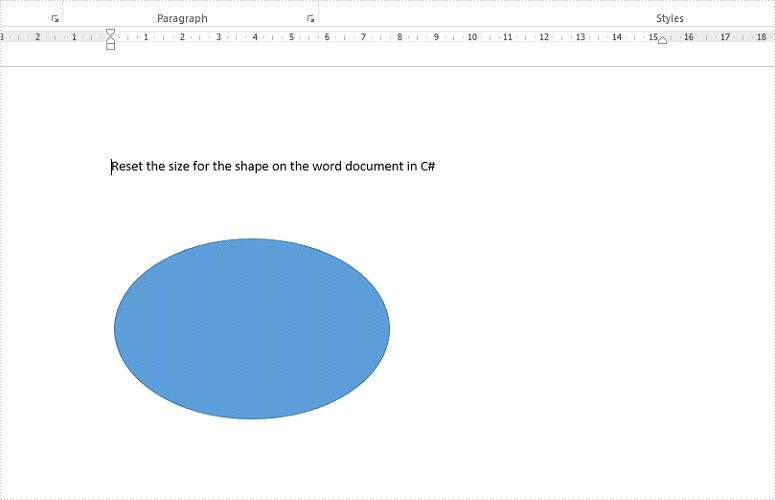 C# reset the size of shape on the word