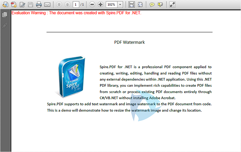 How To Resize The Pdf Image Watermark And Set Its Location In C