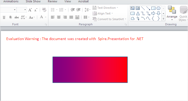How to create gradient shape in PowerPoint in C#
