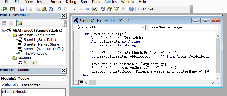 VBA-Code zum Speichern eines Excel-Diagramms als JPG oder PNG einfügen