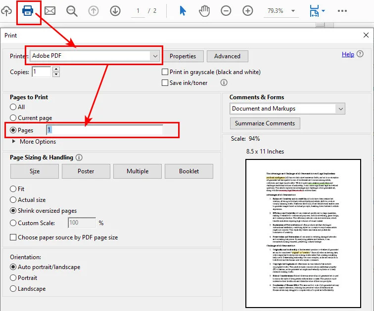 Save Just One Page of a PDF Document in Adobe