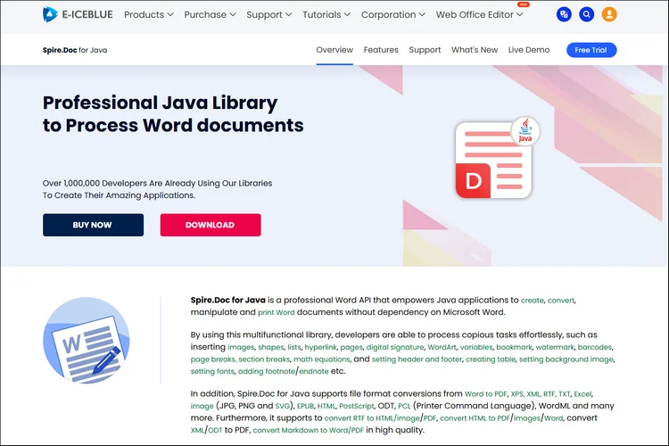 introduction page of spire doc for java