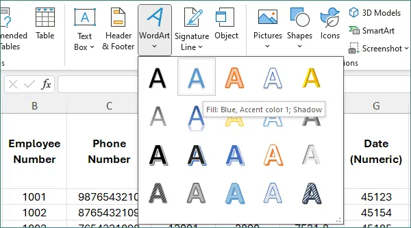 Seleziona uno stile predefinito