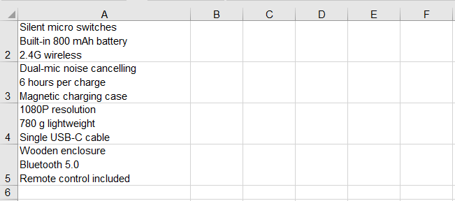 Write HTML text with line breaks into a cell