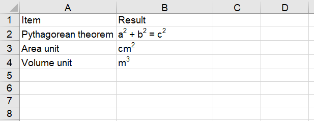 Set the superscript of text
