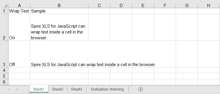 Set the wrapping of text