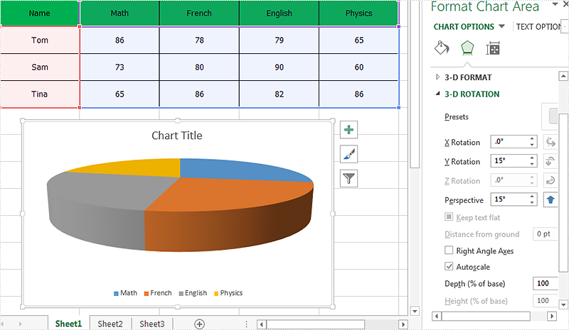 Rotate Chart In Excel