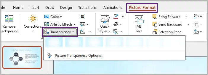 set transparency of image in ppt
