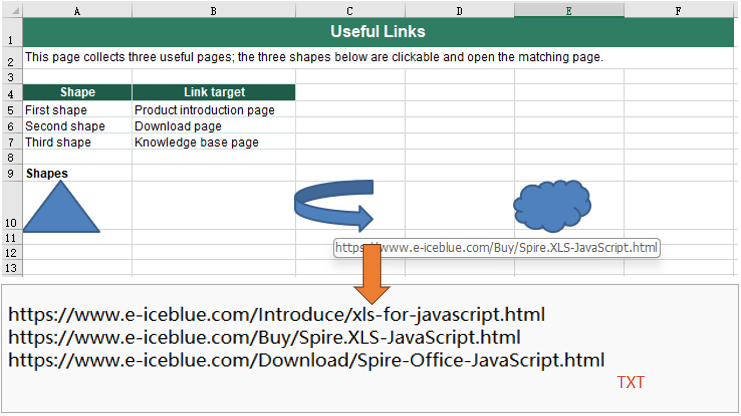 Read the hyperlink from a shape in Excel