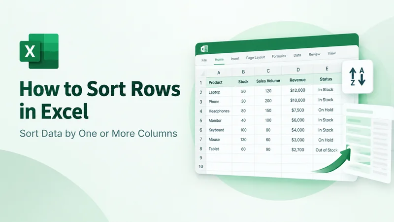 How to Sort Rows in Excel with 5 Methods