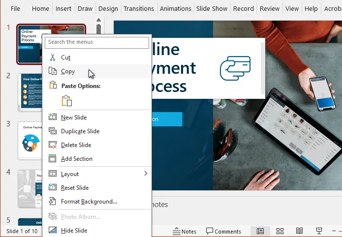 Split PowerPoint Presentation Using Copy and Paste