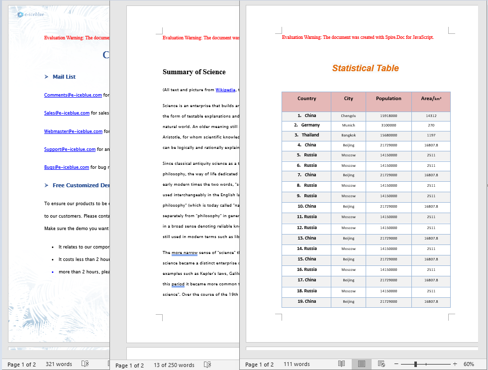 Independent Word documents generated after splitting by section break