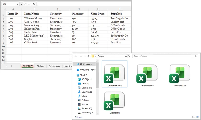 Split Worksheets Using Python