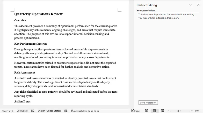Stop Editing Protection