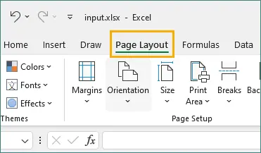 Switch to page layout