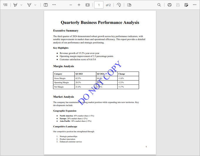 Add a text watermark to PDF