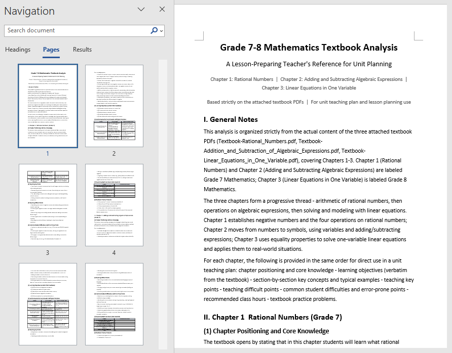 Textbook analysis document