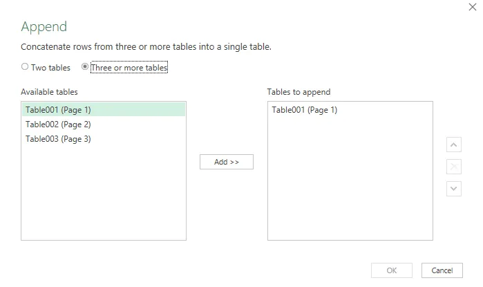 Three or more tables