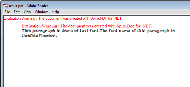 How to use uninstalled font when converting Doc to PDF via Spire.Doc