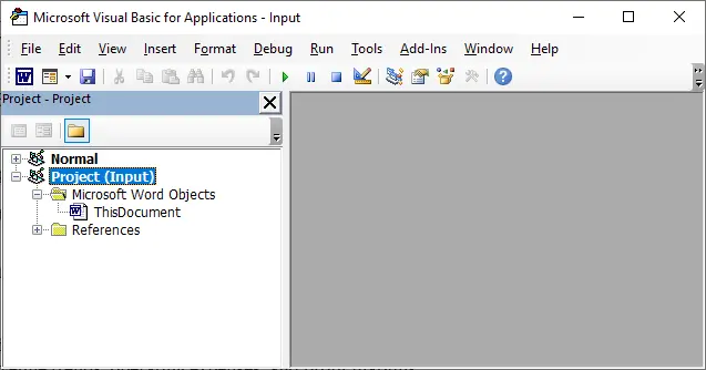 Open VBA editor