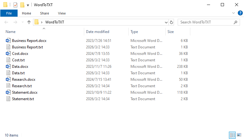 Converti in blocco Doc o Docx in TXT usando Windows PowerShell